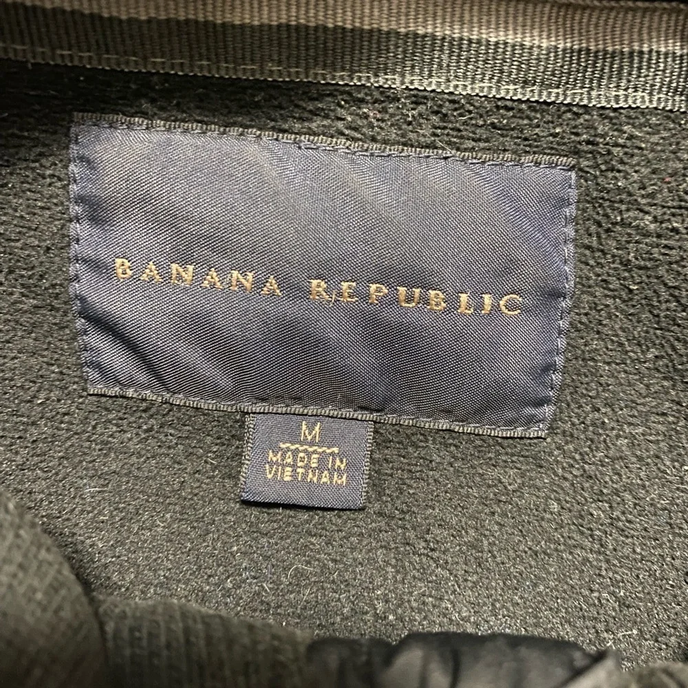 Banana Republic Black Mens Performance Coat Jacket with Hidden Hood, Size Medium